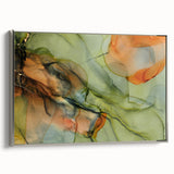 Organic Moody Modern Wall Art - Abstract Green, Gold & Orange Print