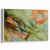Organic Moody Modern Wall Art - Abstract Green, Gold & Orange Print