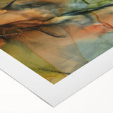 Organic Moody Modern Wall Art - Abstract Green, Gold & Orange Print