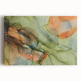 Organic Moody Modern Wall Art - Abstract Green, Gold & Orange Print