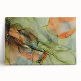 Organic Moody Modern Wall Art - Abstract Green, Gold & Orange Print
