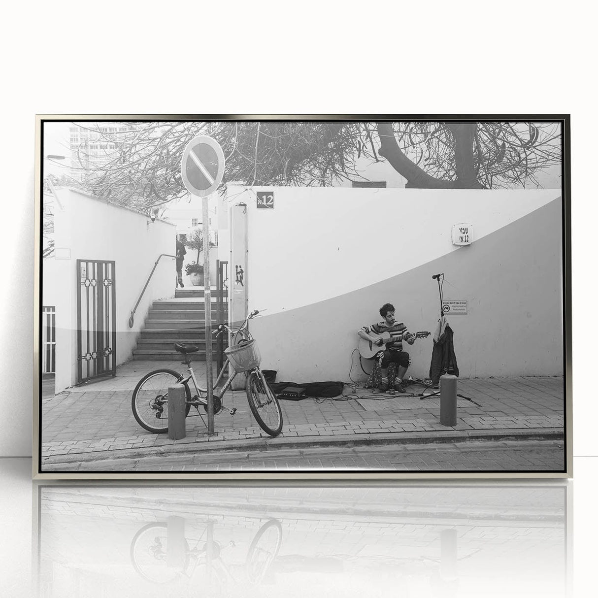 Urban Landscape Photography Decor – Street Musician Wall Art