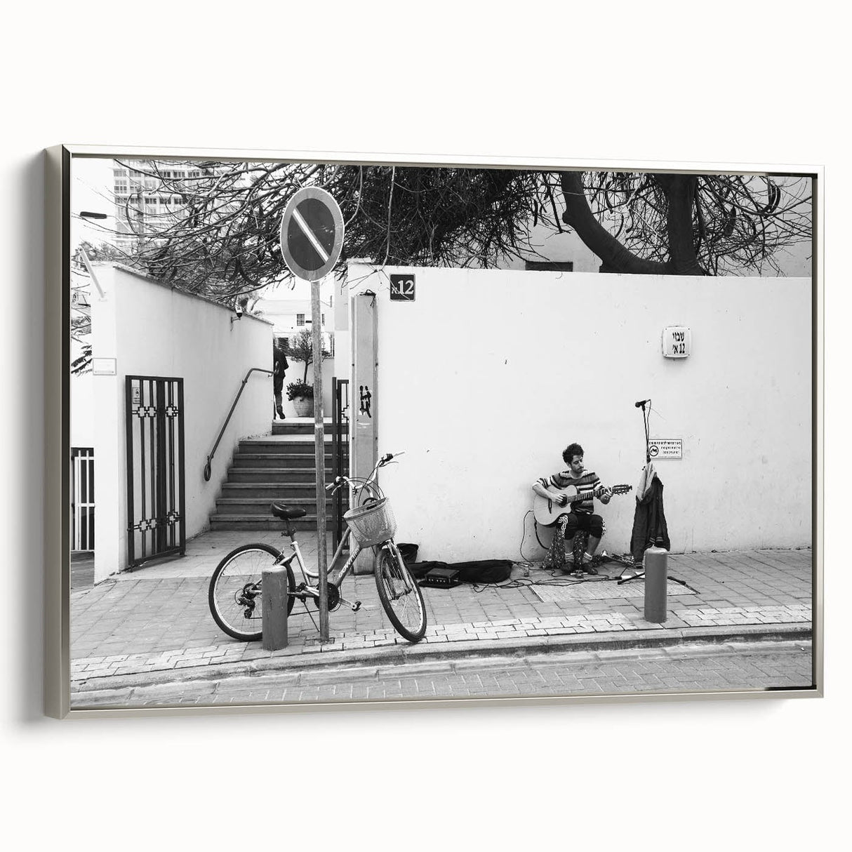 Urban Landscape Photography Decor – Street Musician Wall Art