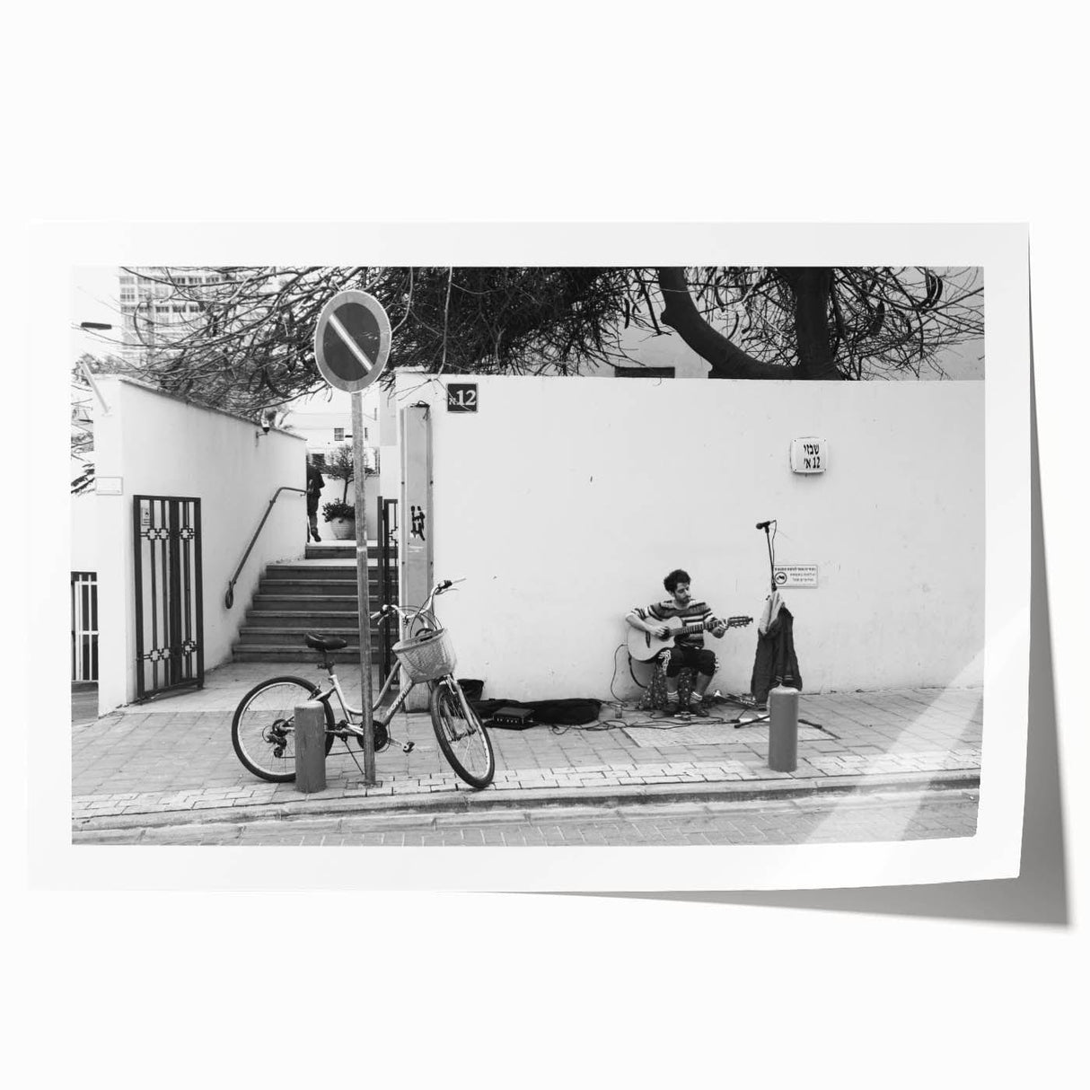 Urban Landscape Photography Decor – Street Musician Wall Art