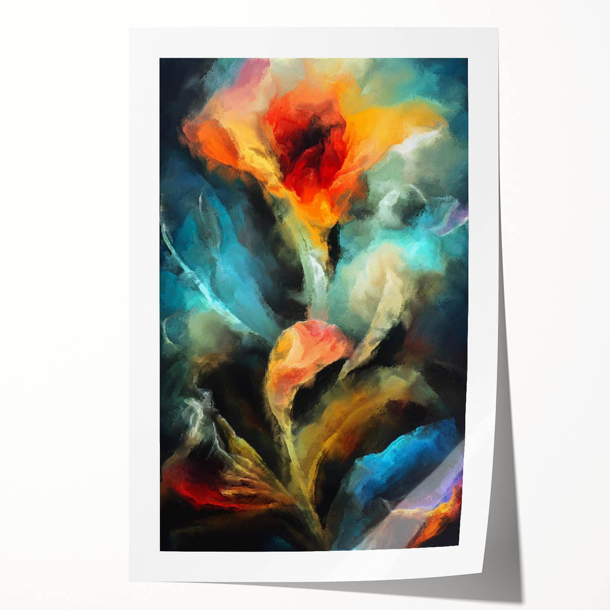 Contemporary Fluid Art Pieces - Abstract Fluid Canvas Art Multicolor