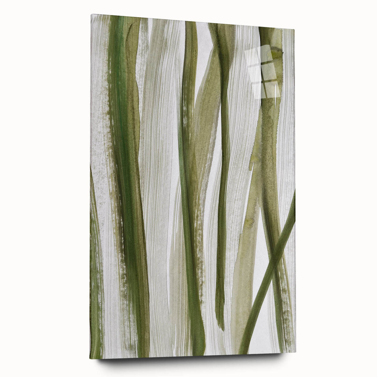 Earthen Harmony Abstracts – Olive Green and Light Gray Wall Art