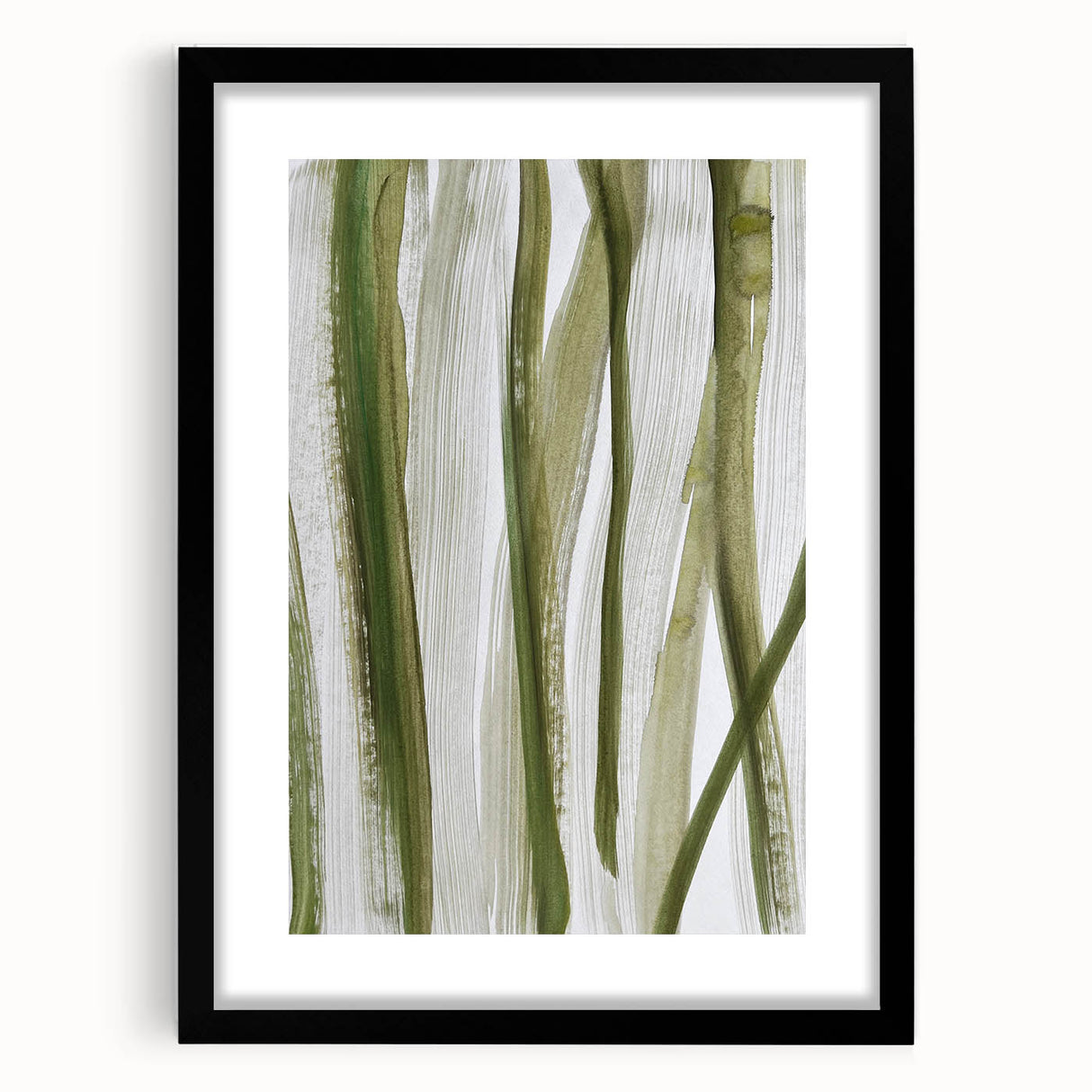 Earthen Harmony Abstracts – Olive Green and Light Gray Wall Art