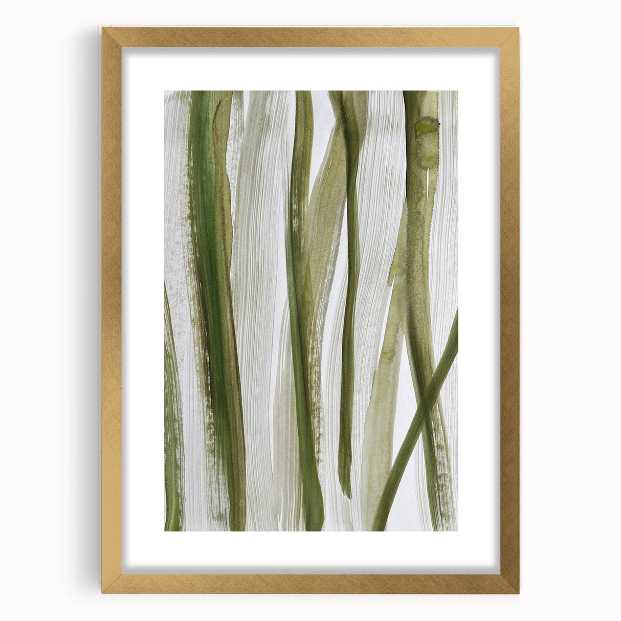 Earthen Harmony Abstracts – Olive Green and Light Gray Wall Art