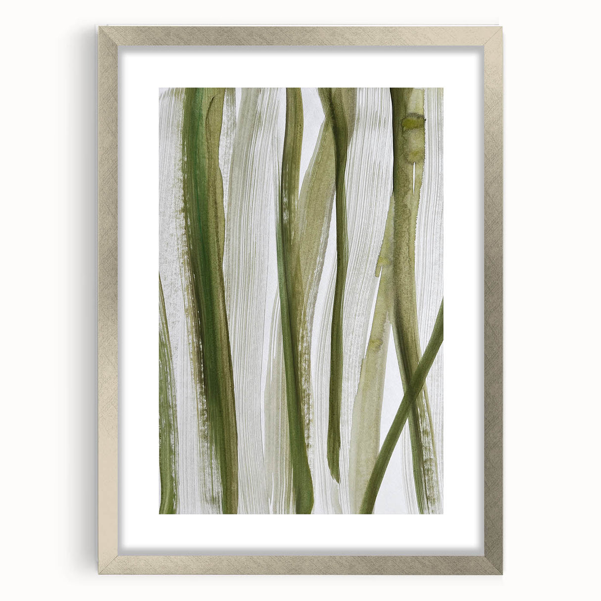 Earthen Harmony Abstracts – Olive Green and Light Gray Wall Art