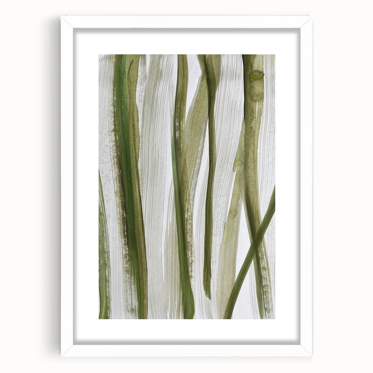 Earthen Harmony Abstracts – Olive Green and Light Gray Wall Art