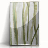 Earthen Harmony Abstracts – Olive Green and Light Gray Wall Art