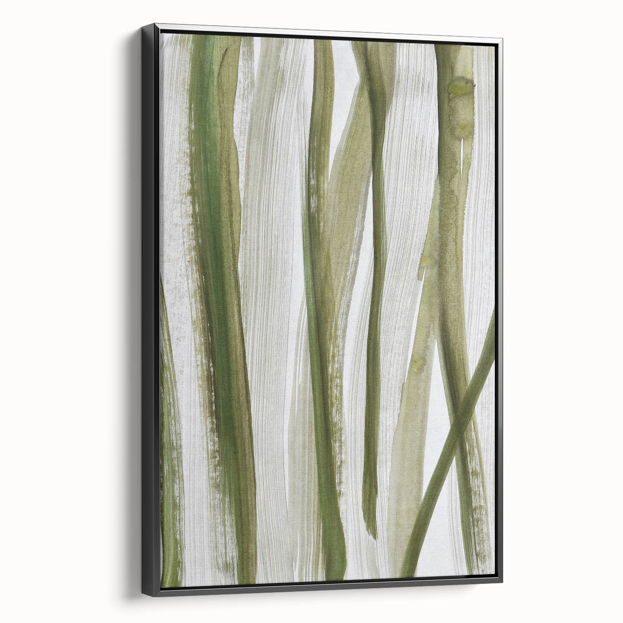 Earthen Harmony Abstracts – Olive Green and Light Gray Wall Art