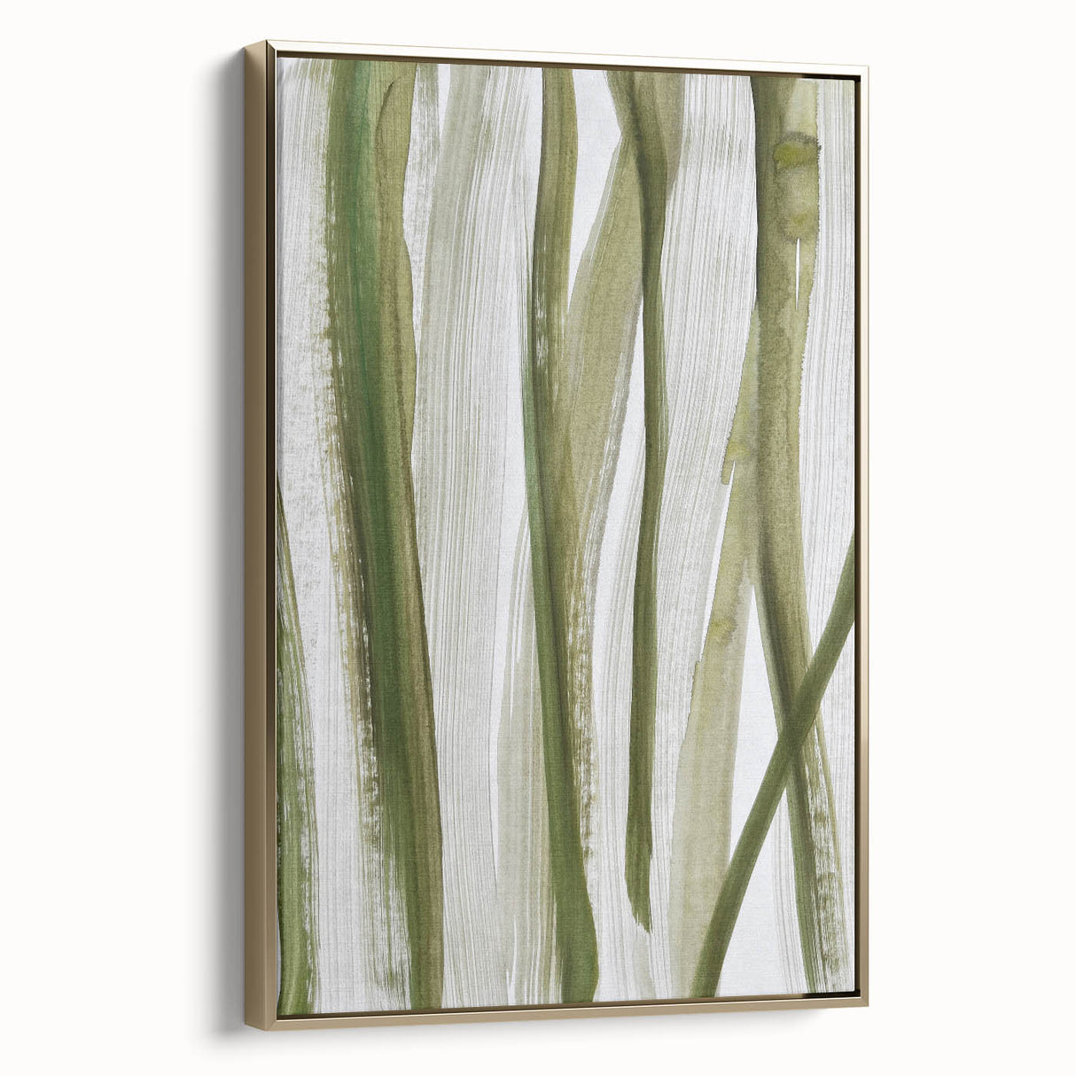 Earthen Harmony Abstracts – Olive Green and Light Gray Wall Art