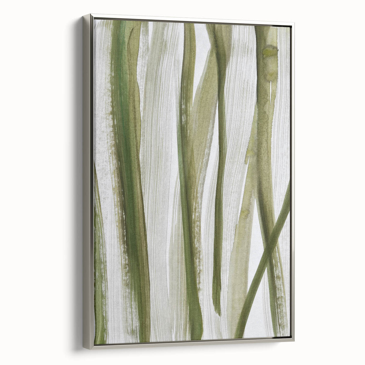 Earthen Harmony Abstracts – Olive Green and Light Gray Wall Art