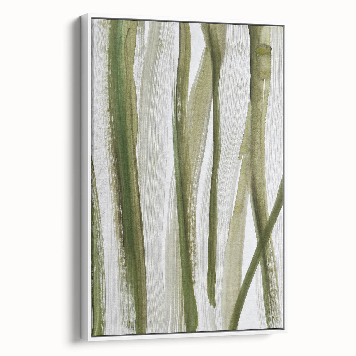 Earthen Harmony Abstracts – Olive Green and Light Gray Wall Art