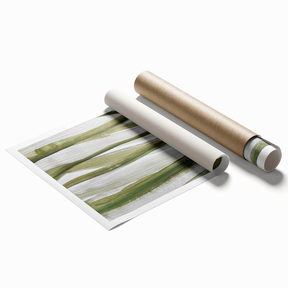 Earthen Harmony Abstracts – Olive Green and Light Gray Wall Art