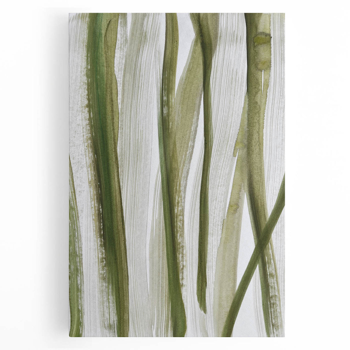 Earthen Harmony Abstracts – Olive Green and Light Gray Wall Art