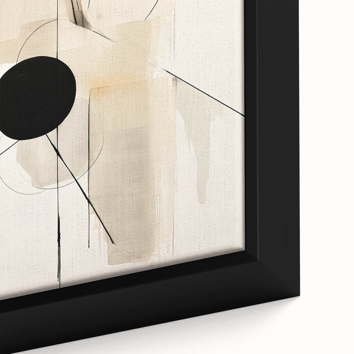 Minimalist Abstract Canvas Prints – Geometric Black and Beige Design