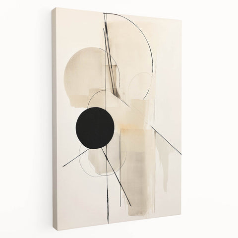 Minimalist Abstract Canvas Prints – Geometric Black and Beige Design