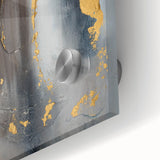 Elegant Moody Modern Wall Art - Abstract Gray, Gold & Black Print