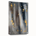 Elegant Moody Modern Wall Art - Abstract Gray, Gold & Black Print
