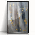 Elegant Moody Modern Wall Art - Abstract Gray, Gold & Black Print