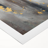 Elegant Moody Modern Wall Art - Abstract Gray, Gold & Black Print