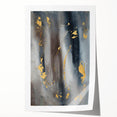 Elegant Moody Modern Wall Art - Abstract Gray, Gold & Black Print