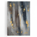 Elegant Moody Modern Wall Art - Abstract Gray, Gold & Black Print