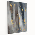 Elegant Moody Modern Wall Art - Abstract Gray, Gold & Black Print