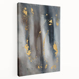 Elegant Moody Modern Wall Art - Abstract Gray, Gold & Black Print