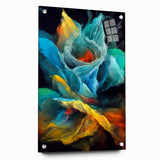 Fluid Abstract Wall Art - Contemporary Fluid Art Pieces in Teal Blue