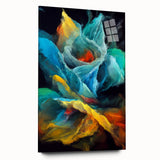 Fluid Abstract Wall Art - Contemporary Fluid Art Pieces in Teal Blue