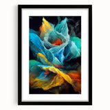 Fluid Abstract Wall Art - Contemporary Fluid Art Pieces in Teal Blue