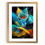 Fluid Abstract Wall Art - Contemporary Fluid Art Pieces in Teal Blue