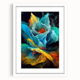 Fluid Abstract Wall Art - Contemporary Fluid Art Pieces in Teal Blue