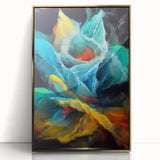 Fluid Abstract Wall Art - Contemporary Fluid Art Pieces in Teal Blue