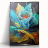 Fluid Abstract Wall Art - Contemporary Fluid Art Pieces in Teal Blue