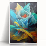 Fluid Abstract Wall Art - Contemporary Fluid Art Pieces in Teal Blue