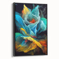 Fluid Abstract Wall Art - Contemporary Fluid Art Pieces in Teal Blue