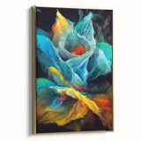Fluid Abstract Wall Art - Contemporary Fluid Art Pieces in Teal Blue