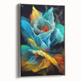 Fluid Abstract Wall Art - Contemporary Fluid Art Pieces in Teal Blue