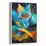 Fluid Abstract Wall Art - Contemporary Fluid Art Pieces in Teal Blue