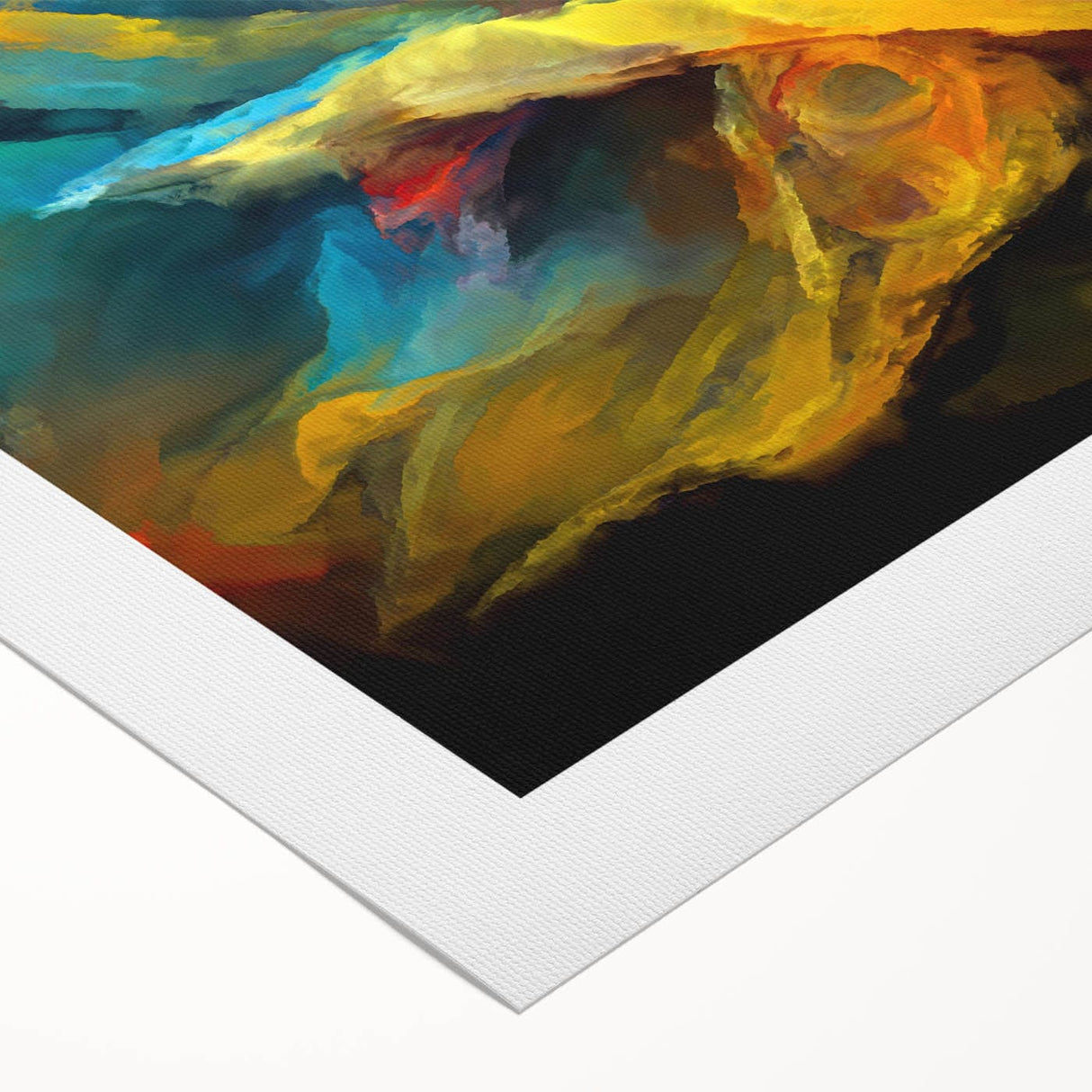 Fluid Abstract Wall Art - Contemporary Fluid Art Pieces in Teal Blue