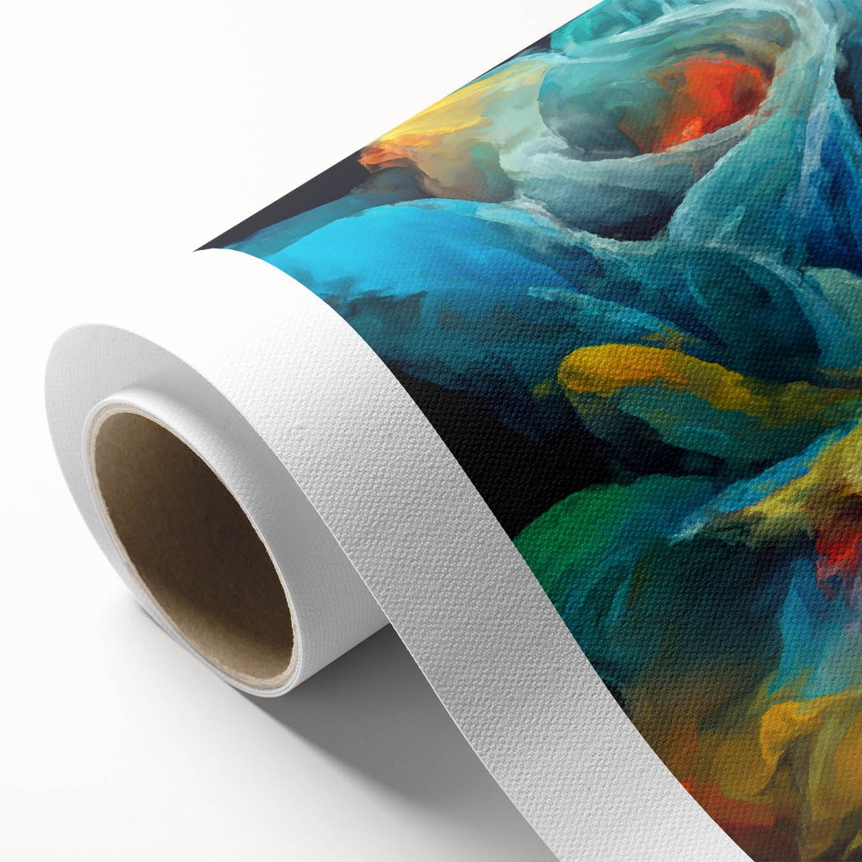 Fluid Abstract Wall Art - Contemporary Fluid Art Pieces in Teal Blue