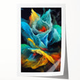 Fluid Abstract Wall Art - Contemporary Fluid Art Pieces in Teal Blue