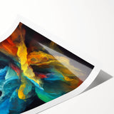 Fluid Abstract Wall Art - Contemporary Fluid Art Pieces in Teal Blue