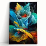 Fluid Abstract Wall Art - Contemporary Fluid Art Pieces in Teal Blue