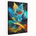 Fluid Abstract Wall Art - Contemporary Fluid Art Pieces in Teal Blue