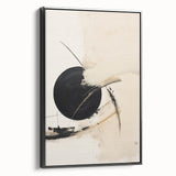 Modern Geometric Wall Art – Minimalist Abstract Black Circle Painting